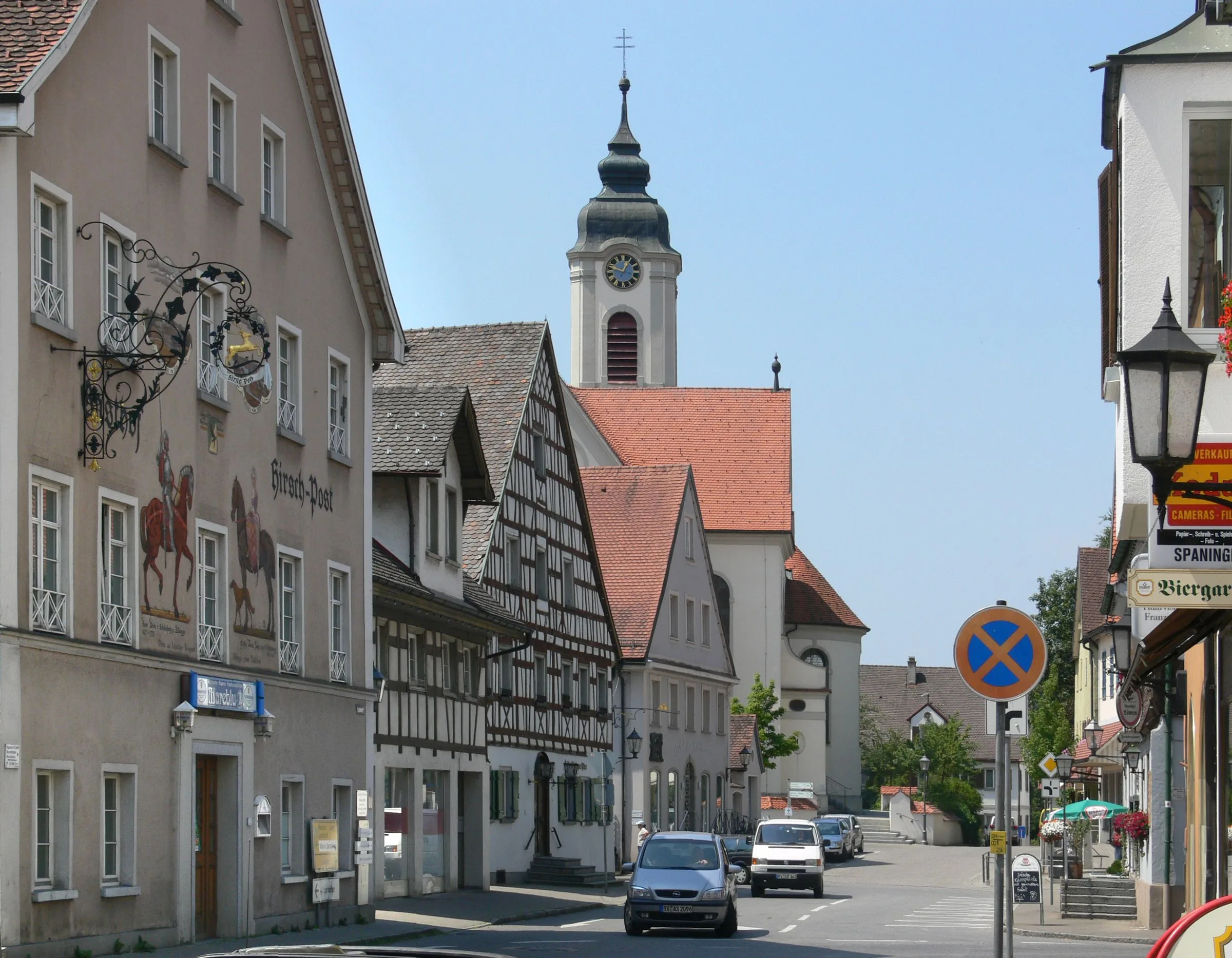 Ortsmitte von Kißlegg — Standort der Kapelle der Stiftung „Hospital zum Hl. Geist“ im Ulrichspark.